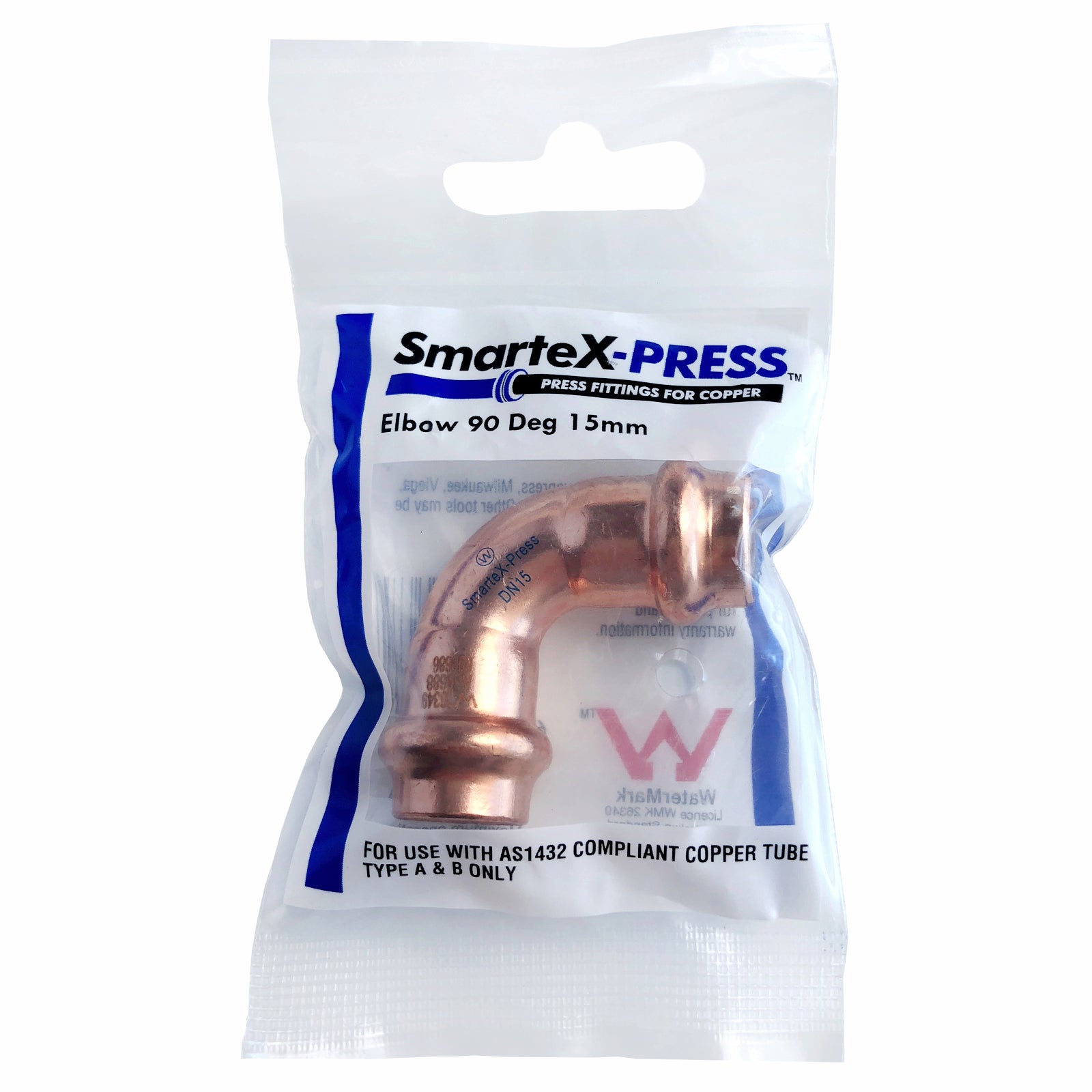 SmarteX-PRESS 15mm 90 Degree Copper Elbow Flame-Free Pipe Fitting