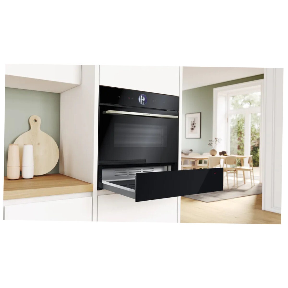 Bosch Series 8 20L built-in warming drawer - black, Home Connect, TouchSelect controls - BIC7101B1A
