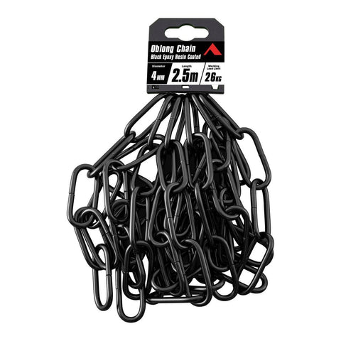 Pinnacle Black Matte Oblong Chain 4mm x 2 5m - 26kg Load Rating - Decorative Use - SuperSaverAU - view 1