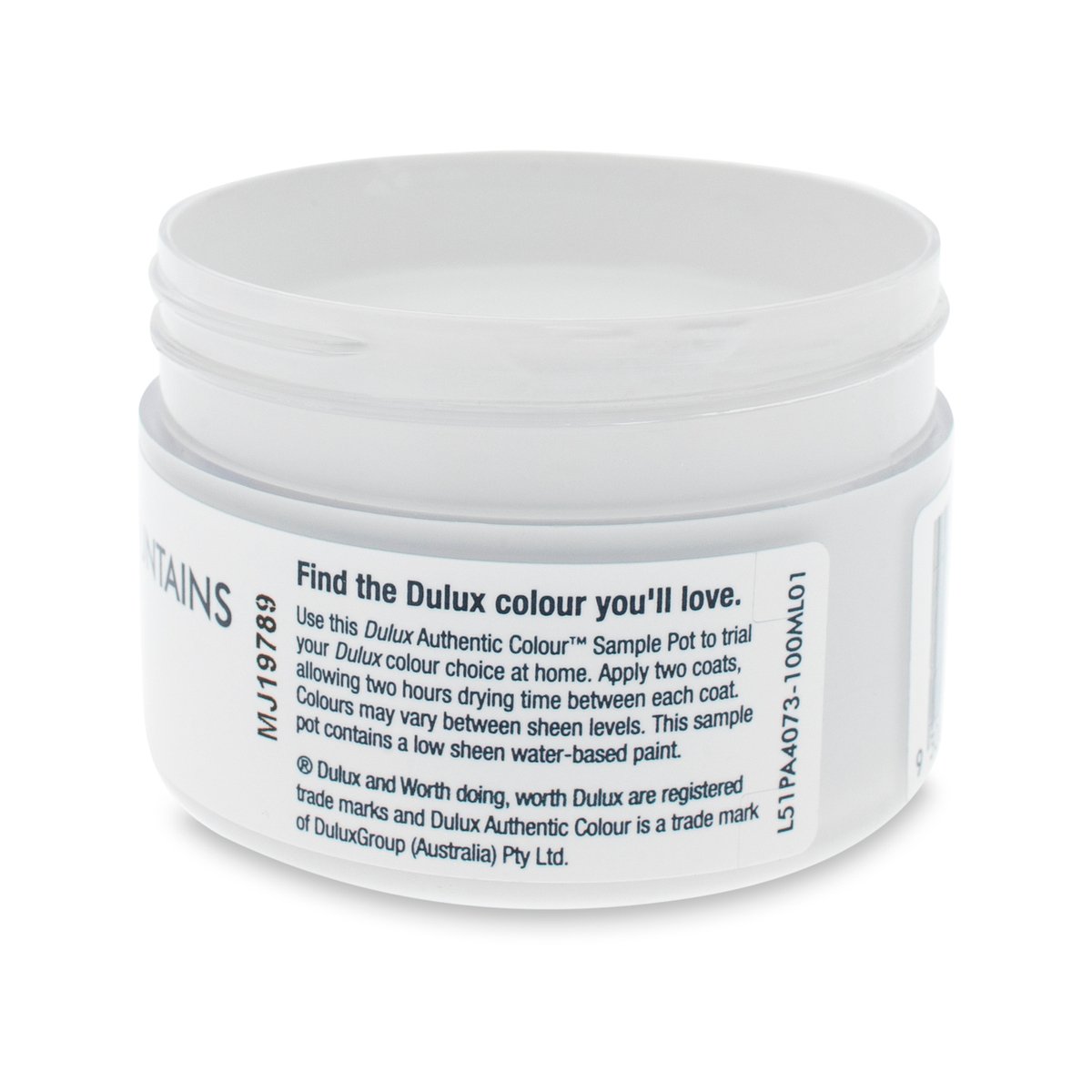 Dulux Snowy Mountains Half Sample Pot 100ml - Water Based Colour Tester