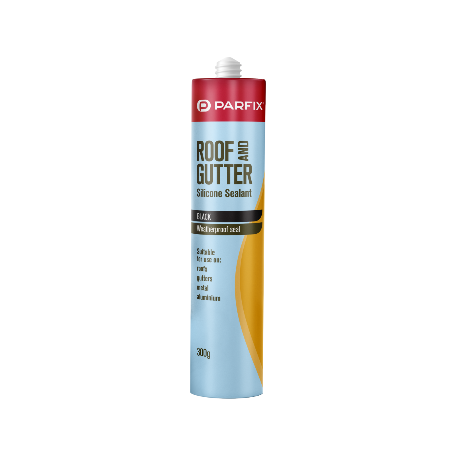 Parfix Roof and Gutter Silicone Sealant Black 300g - UV & Shrink Resistant Neutral Cure Silicone