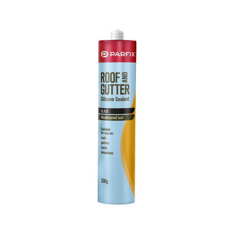 Parfix Roof and Gutter Silicone Sealant Black 300g - UV & Shrink Resistant Neutral Cure Silicone
