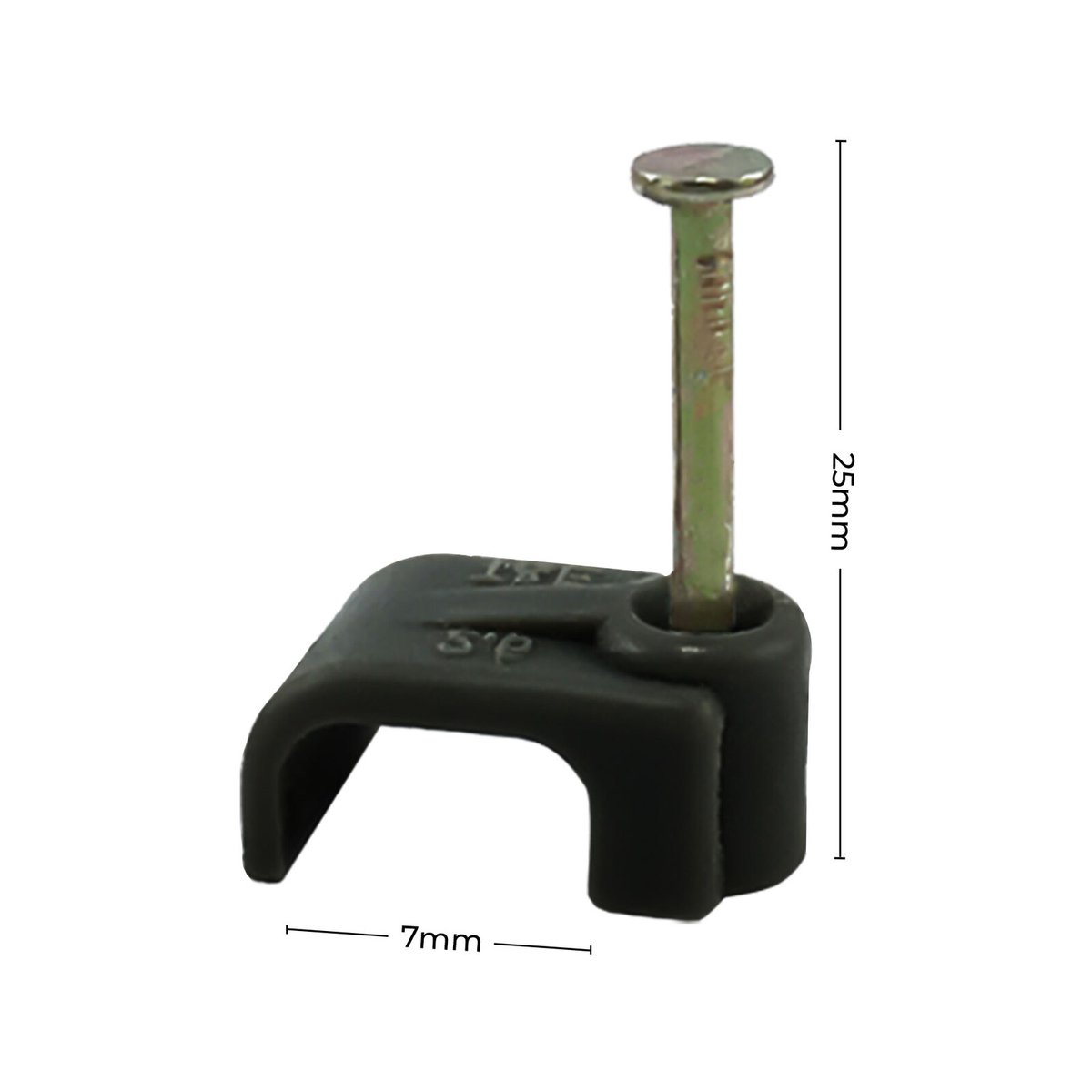 DETA 7mm Black Flat Cable Clips Plastic 20 Pack