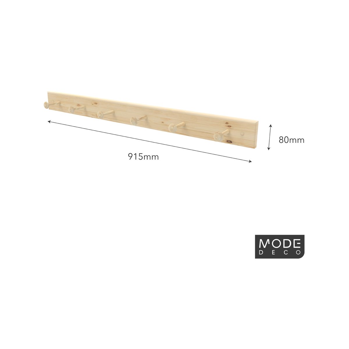 MODE 6 Hook Natural Pine Board Hook Rack