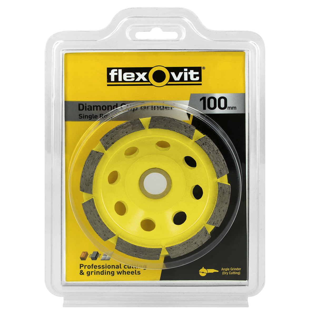 Flexovit Diamond Cup Grinder 100mm - Diamond - Durable - Fast Removal - SuperSaverAU - view 1