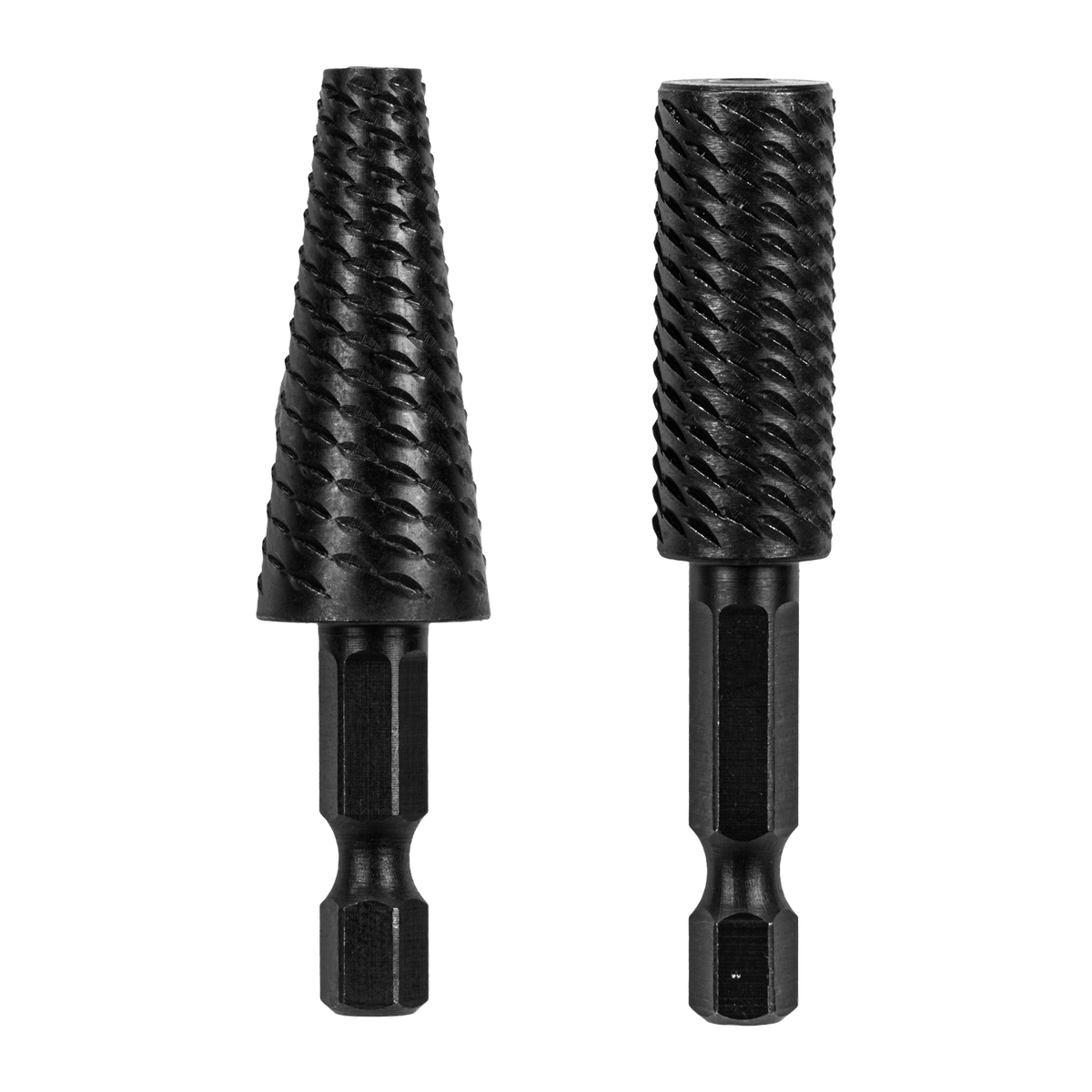 Ryobi 2 Piece Mixed Metal Rotary File Set - 1/4" Hex Shank, Black Oxide