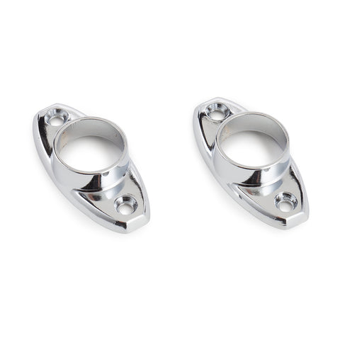 Sandleford 19mm Chrome Oval Flange 2 Pack - Zinc Alloy, Chrome Plated Rail Fitting