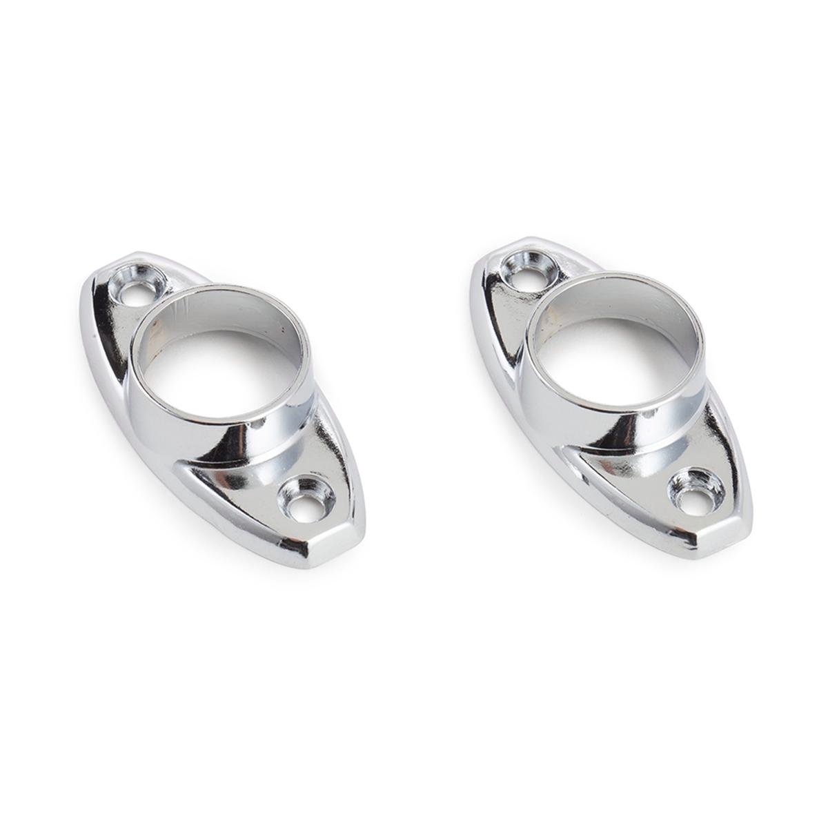 Sandleford 19mm Chrome Oval Flange 2 Pack - Zinc Alloy, Chrome Plated Rail Fitting