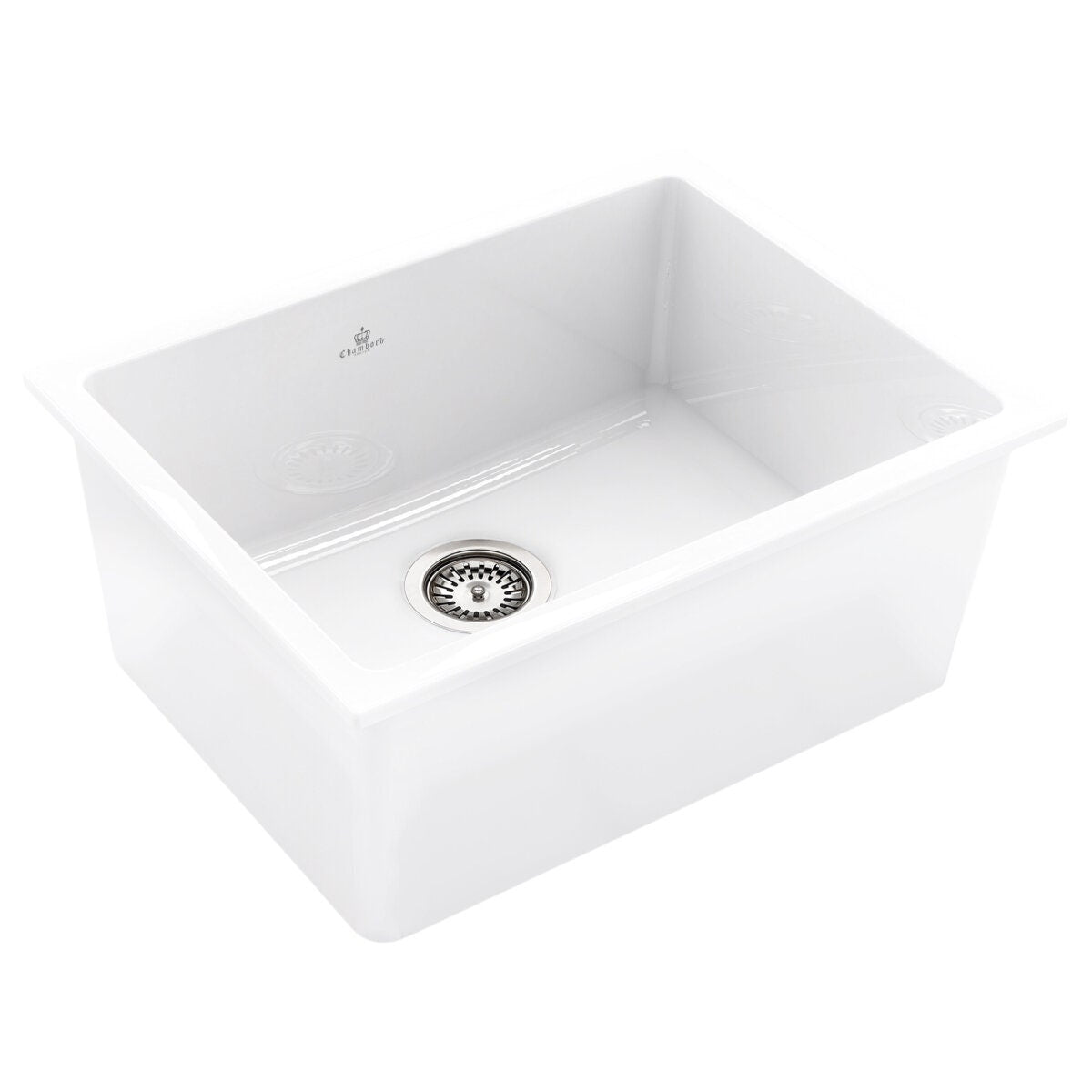 Abey Chambord Constance III fireclay sink - white, single bowl, no tapholes, 7 year warranty - CONSTANCE-3W