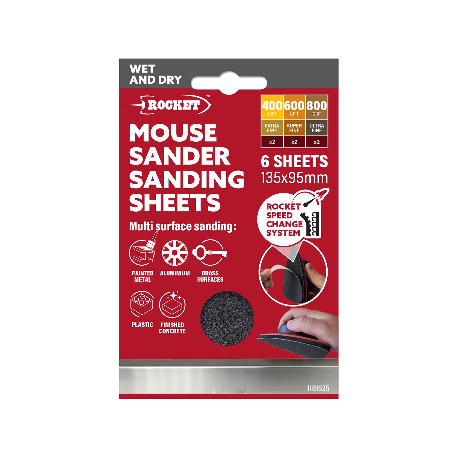 Rocket Mouse Sander Wet & Dry Sanding Sheets - 6 Pack