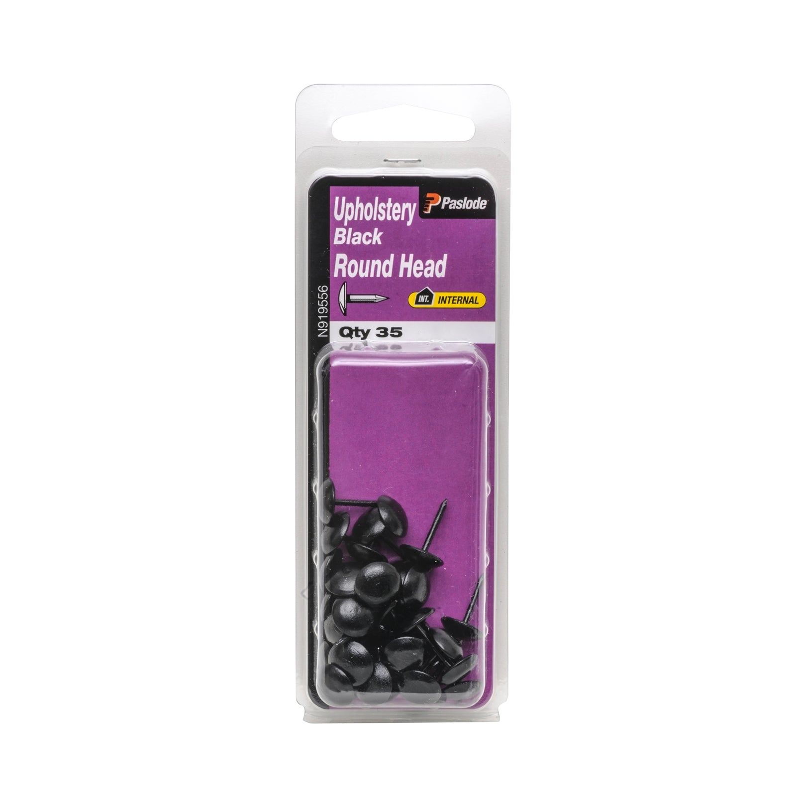 Paslode Black Round Head Upholstery Nails - Nickel Plated Steel 35 Pack
