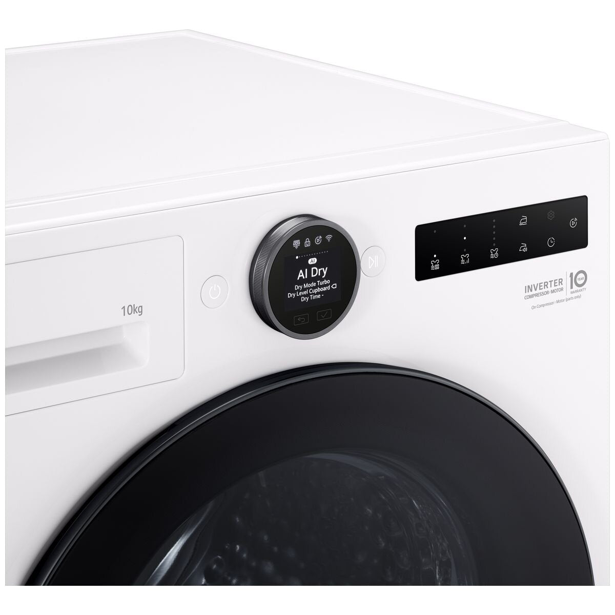 LG Series 9 10kg Heat Pump Dryer - White, 9 Star Energy Rating, Super Speed Drying - DXH9-10W