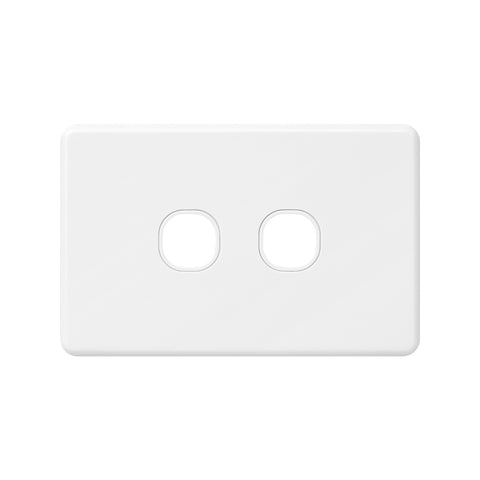 DETA X6 Two Gang Grid Plate White Polycarbonate Customisable
