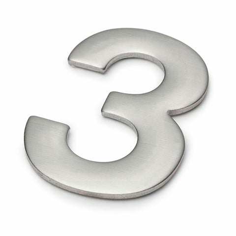 Sandleford Mode House Number 3 Brushed Stainless Steel 50mm Weatherproof