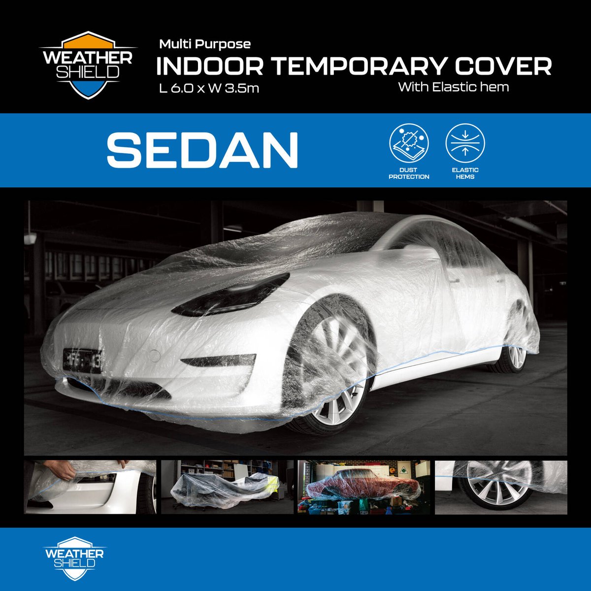 Weathershield Large Indoor Temporary Car Cover - 2500mm x 6000mm - Dust Protection - SuperSaverAU - view 2
