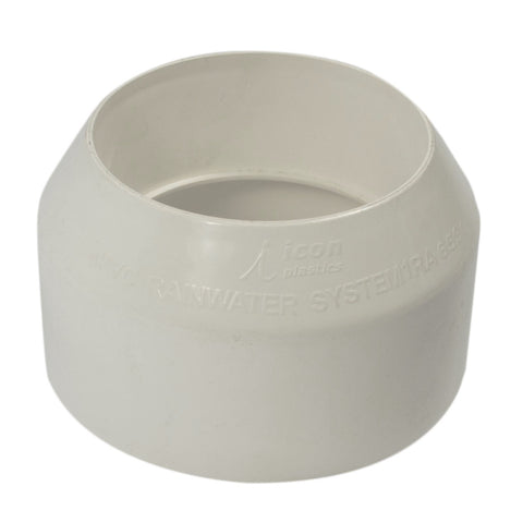 Icon Plastics 80-90mm Round PVC Downpipe Adaptor White