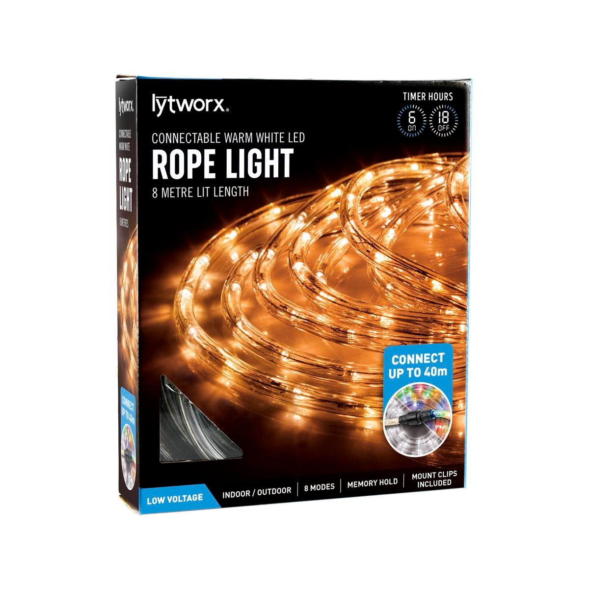 Lytworx 8m Warm White LED Connectable Rope Light PVC Low Voltage - SuperSaverAU - view 1