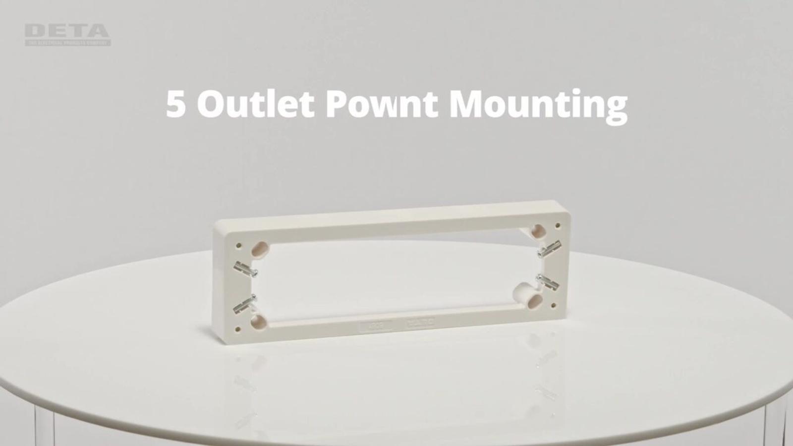 DETA 5 Outlet Mounting Block 25mm Deep White Polycarbonate Commercial 6061B