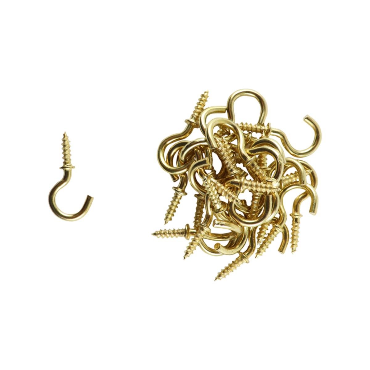 Everhang 7mm Brass Plated Steel Cup Hook - 25 Pack