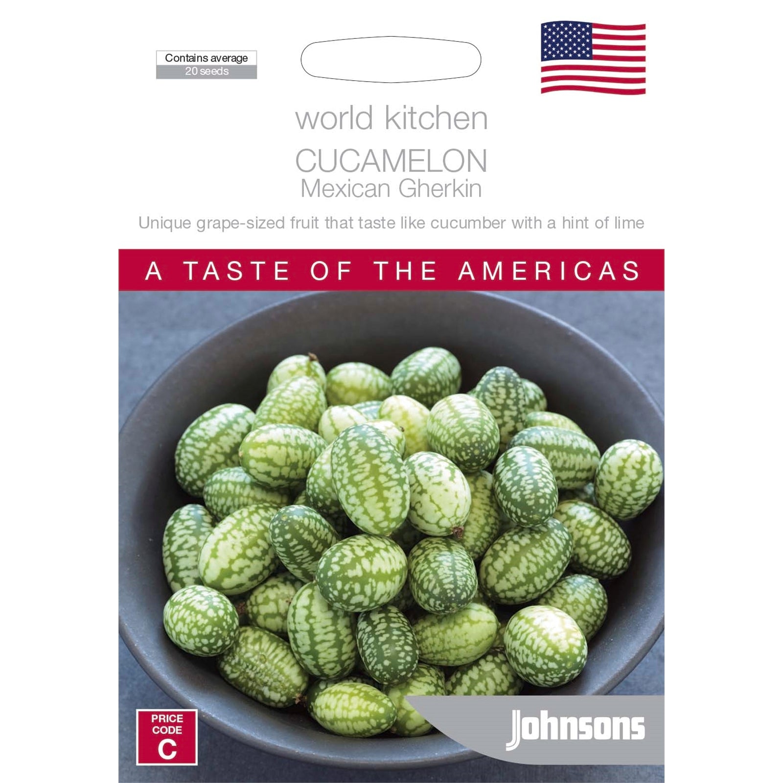 Johnsons Cucamelon Mexican Gherkin Vegetable Seeds, Easy-Grow Drought-Tolerant Climber