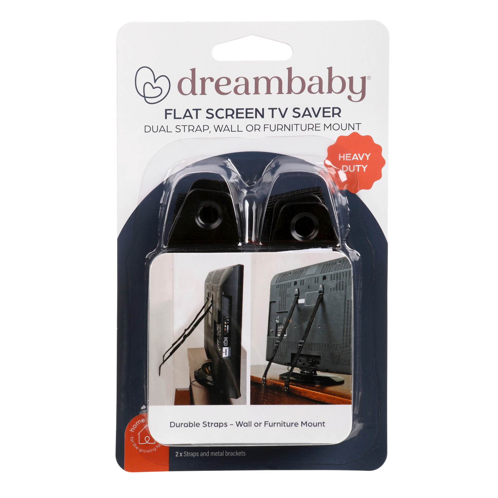 Dreambaby Child Safety Flat Screen TV Saver - Adjustable, Woven Fabric and Metal, Black