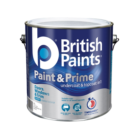 British Paints Paint & Prime - 4L - Gloss White - Non-Yellowing Technology - SuperSaverAU - view 1