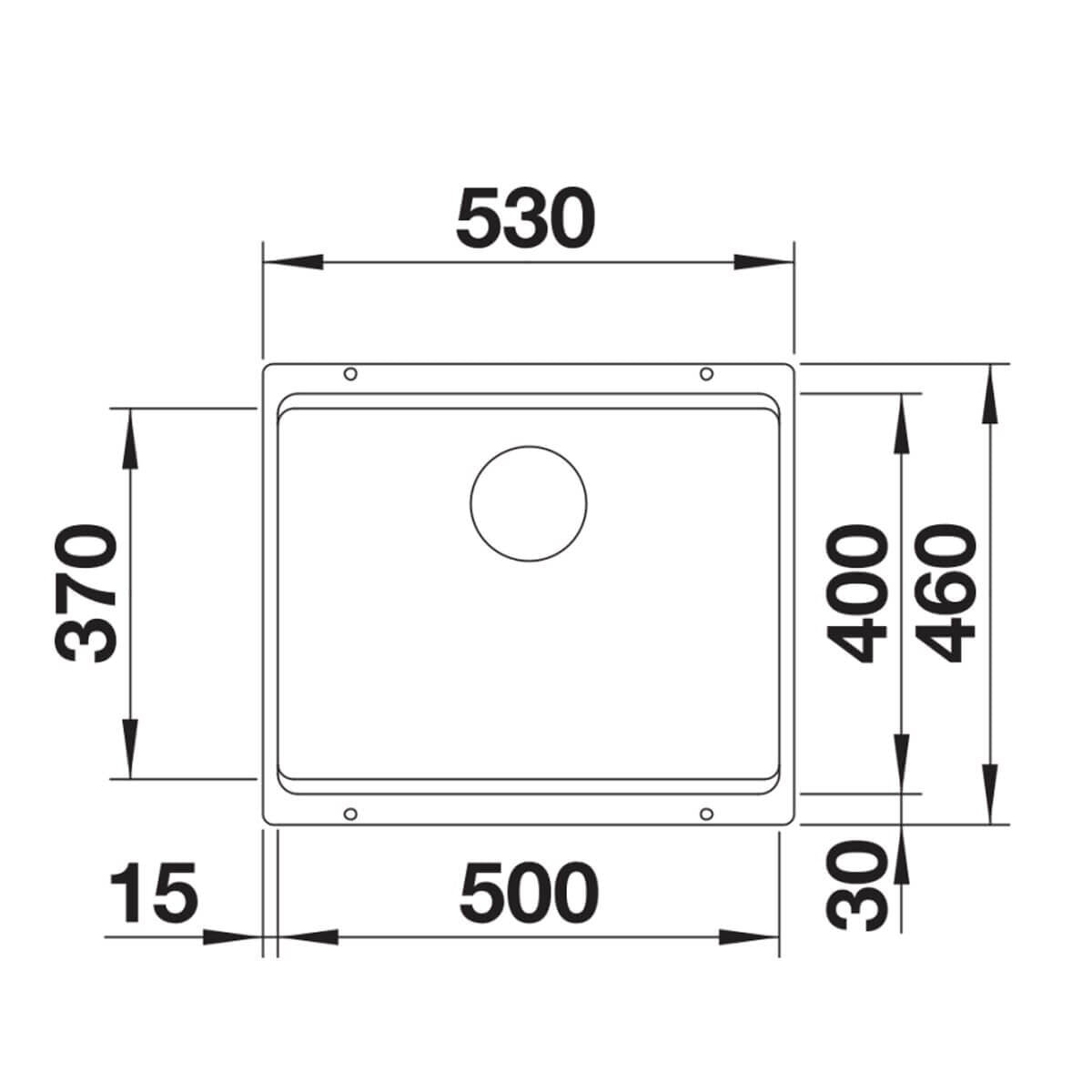 Blanco Etagon 500-U single bowl undermount sink - white finish, Etagon rails, InFino drain - 528008