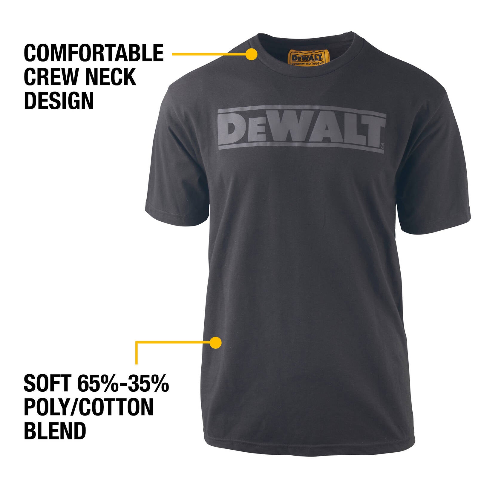 DeWALT Oxide Black Crew Neck Shirt Size M - Cotton/Polyester