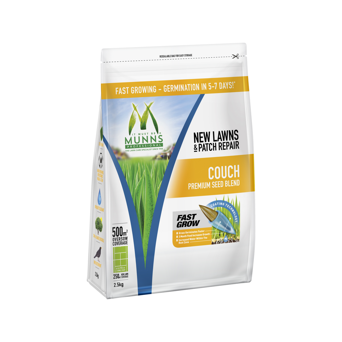 Munns Professional 2.5kg Couch Lawn Seed Blend Drought Tolerant