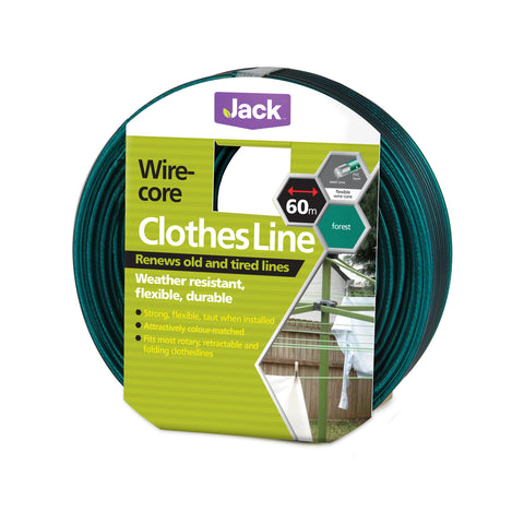 Jack Forest Green Wire Core Clothesline 4mm x 60m