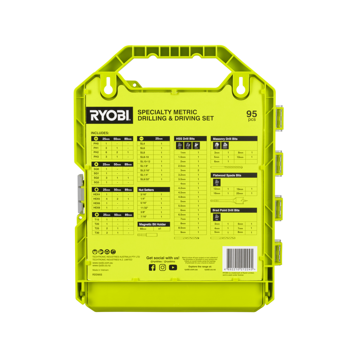 Ryobi 95 Piece Specialty Metric Drill and Drive Set