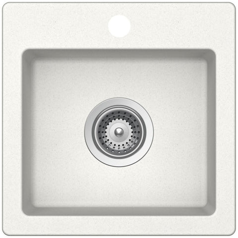 Abey Virtus Single Bowl Bar Sink - Cristalite Plus - White Alpina - Top Mount - 25 Year Warranty - VN-100XSW