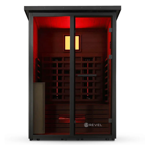 Revel Eclipse 2 Person Full Spectrum Infrared Cabin - Black WPC Exterior, Low EMF Heaters - R-FS-CABIN-2P