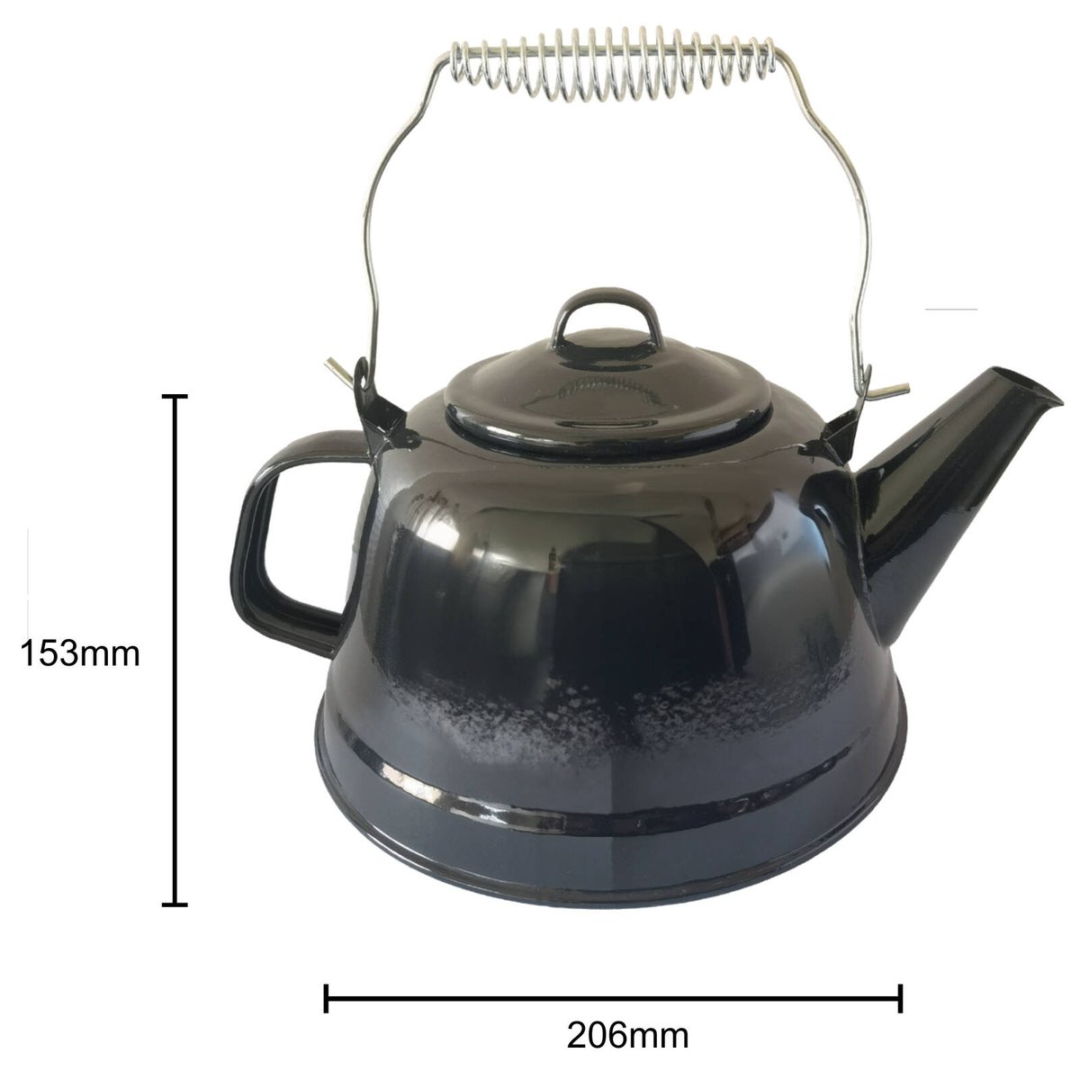 All Set 2.5L Black Enamel Tea Pot