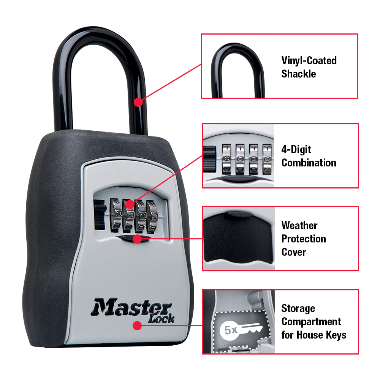 Master Lock Portable Key Storage Safe Combination Over-Door Key Box