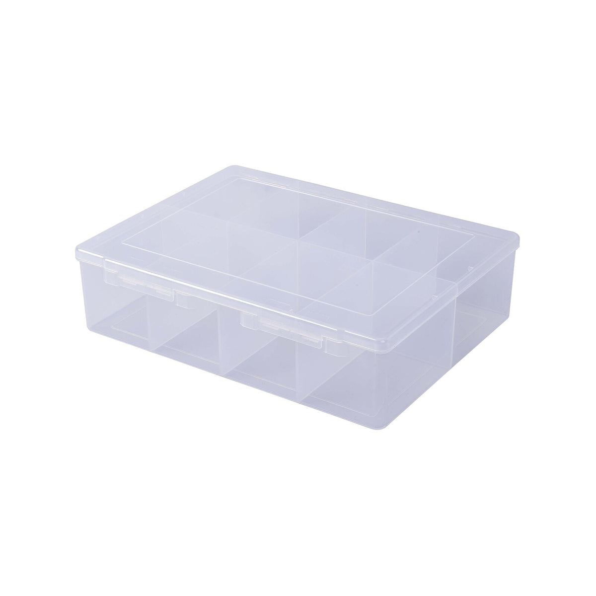 Craftright 8 Compartment Storage Organiser Box Clear Polypropylene