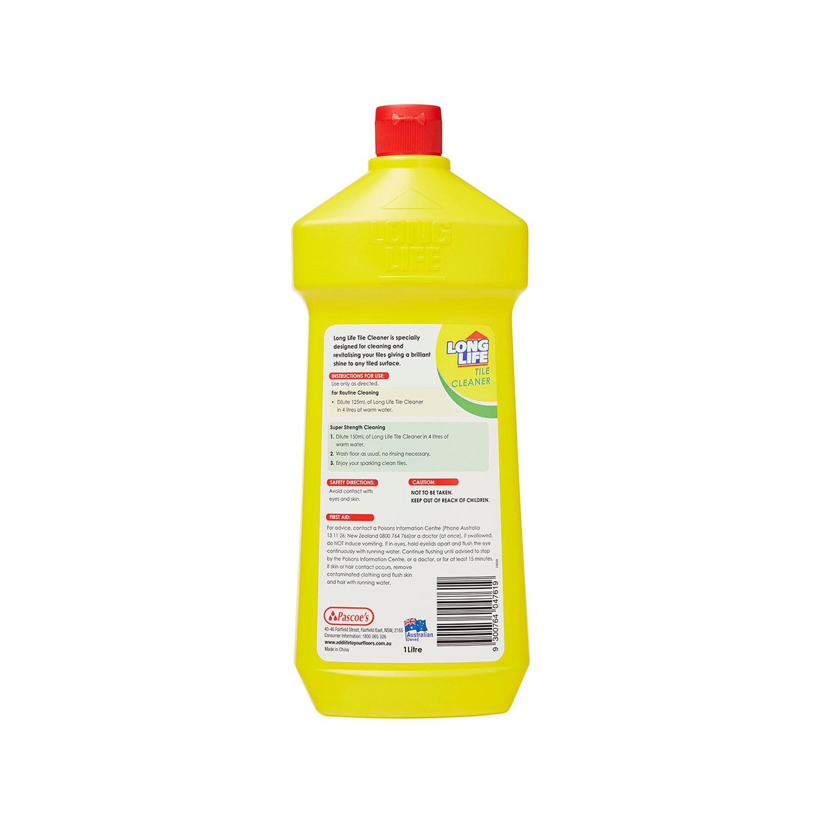 Long Life Tile Cleaner 1L - No-Residue Tile Cleaner for Ceramic & Floor Tiles