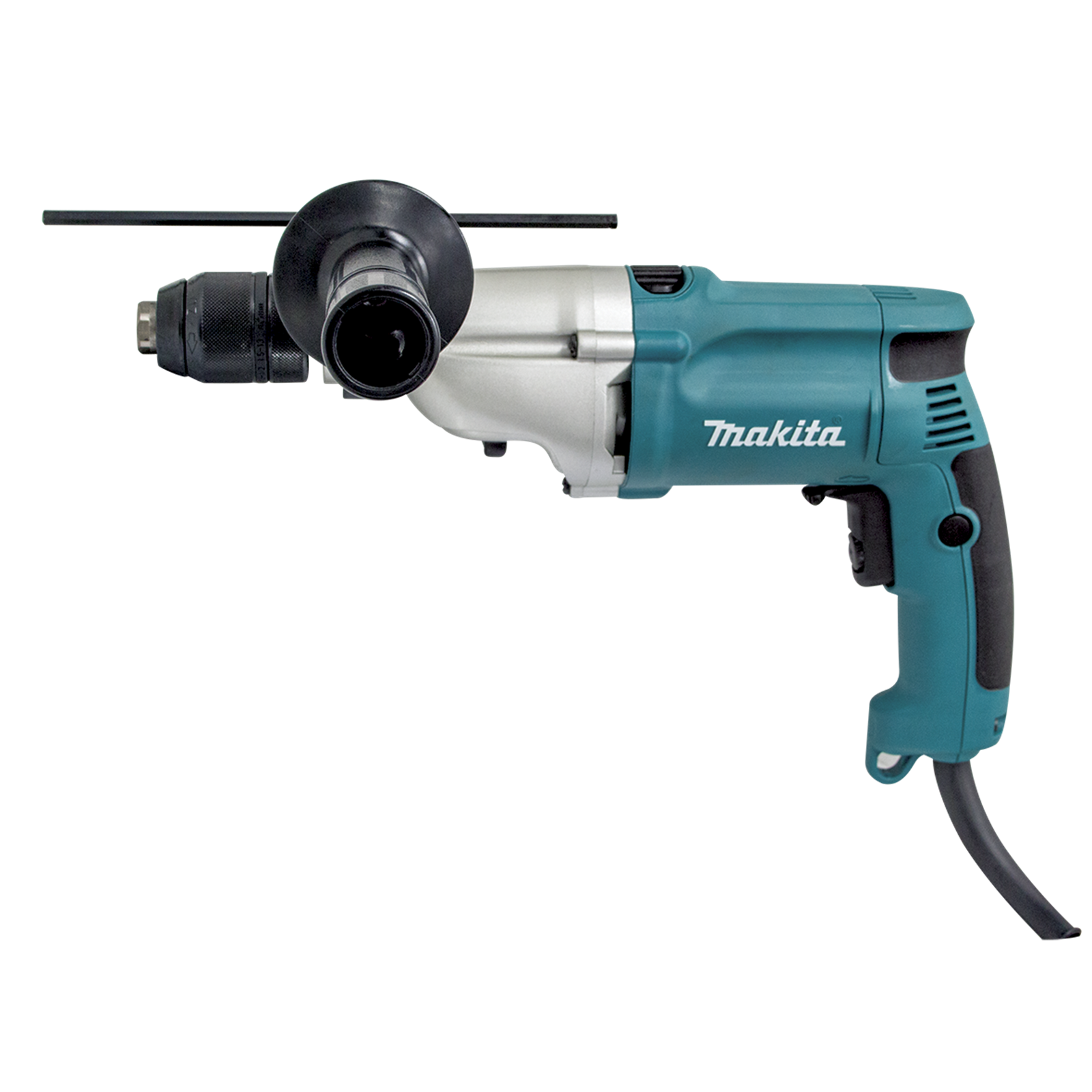 Makita 20mm 720W 2-Speed Hammer Drill HP2051H Corded, 13mm Keyless Chuck, Side Handle