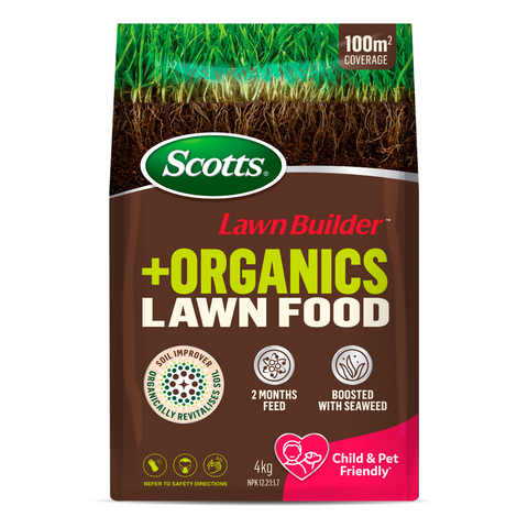 Scotts Lawn Builder 4kg Granular Slow Release Plus Organics Lawn Food