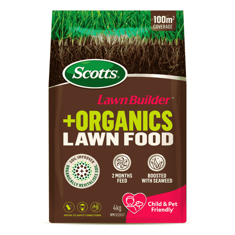 Scotts Lawn Builder 4kg Granular Slow Release Plus Organics Lawn Food