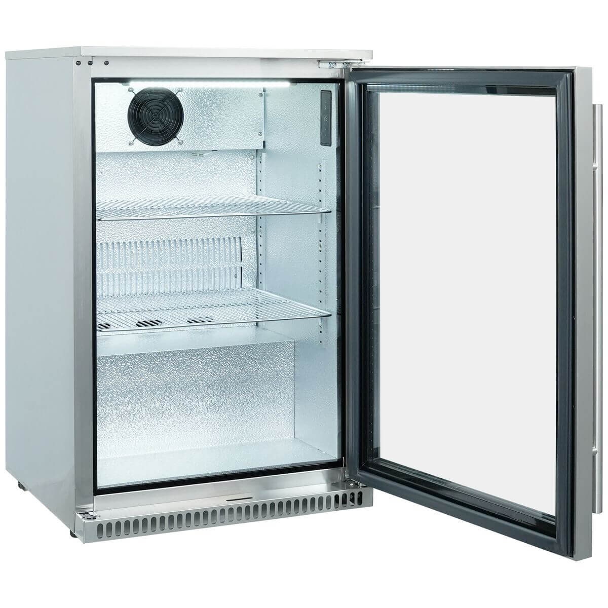 Bosston Grills 118L single door alfresco fridge - 304 stainless steel, right hinge, lockable - NAPSDRH