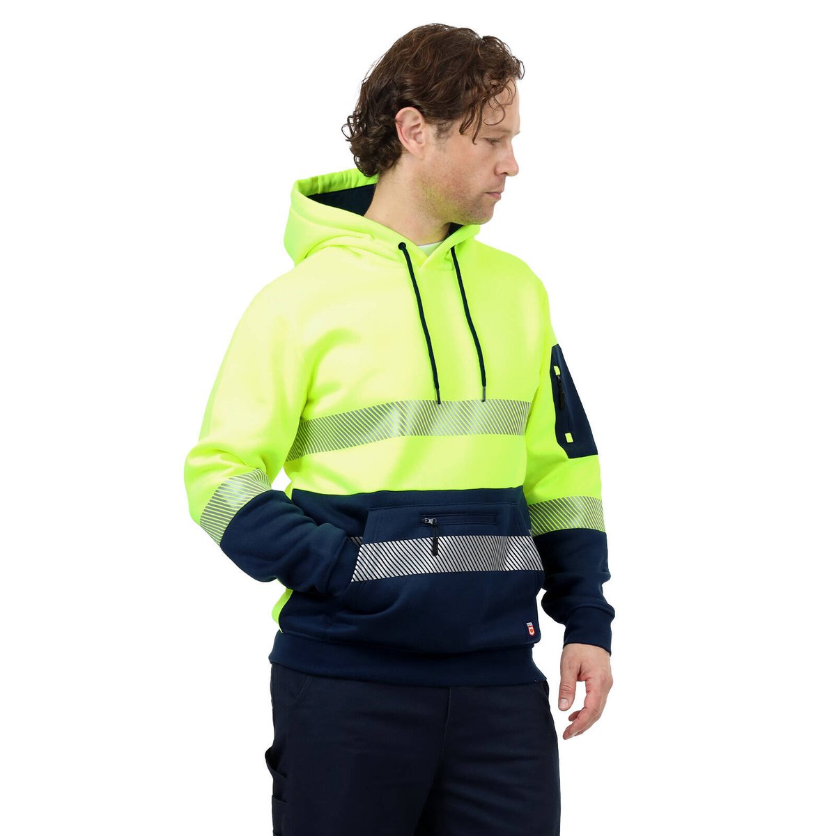 Citeco Yellow Hi Vis Taped Hoodie - Men's Reflective Polyester, Small