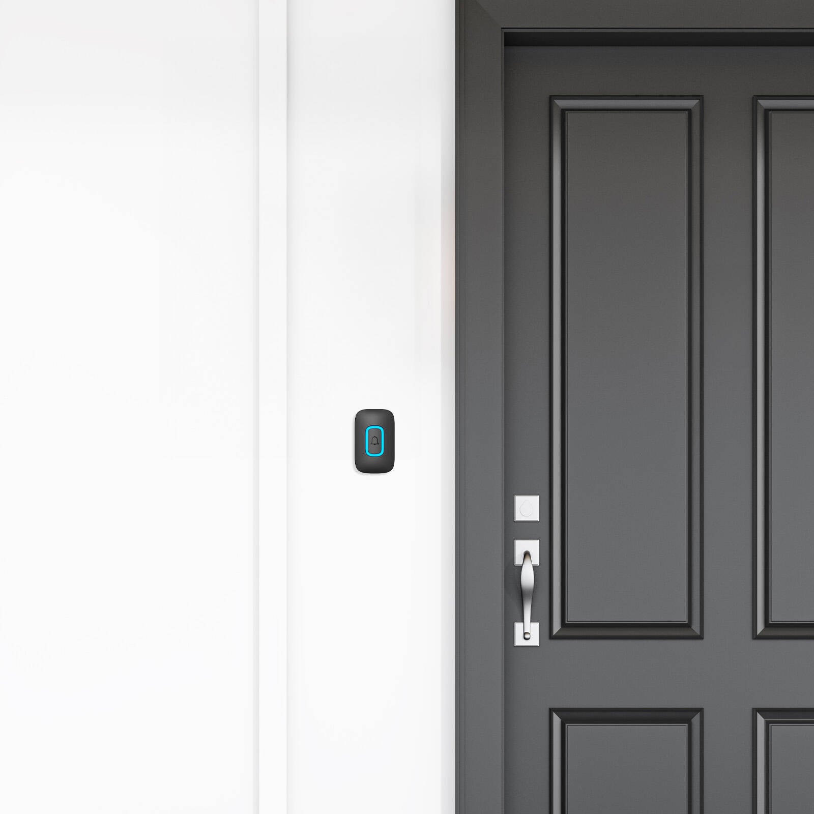 Arlec Black 200m Rechargeable Wireless Door Chime With RGB LED DCA02