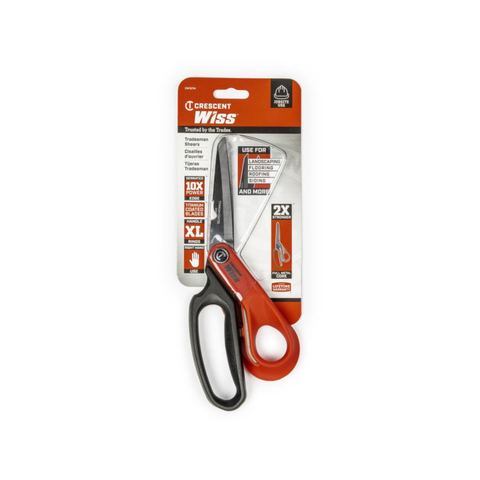 Crescent Wiss 250mm Heavy-Duty Titanium Coated Tradesman Shears, Glass Filled Nylon Handles