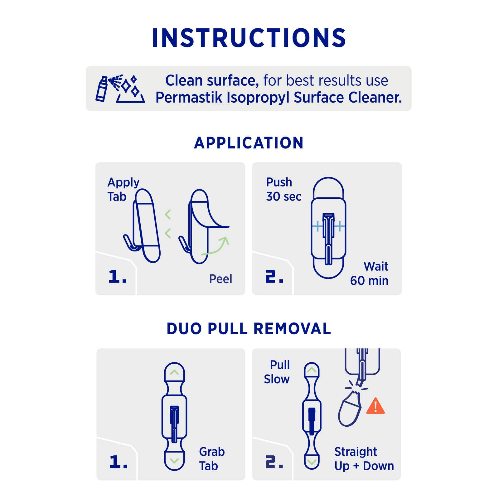 Permastik Medium White Kitchen Hooks 4 Pack Plastic