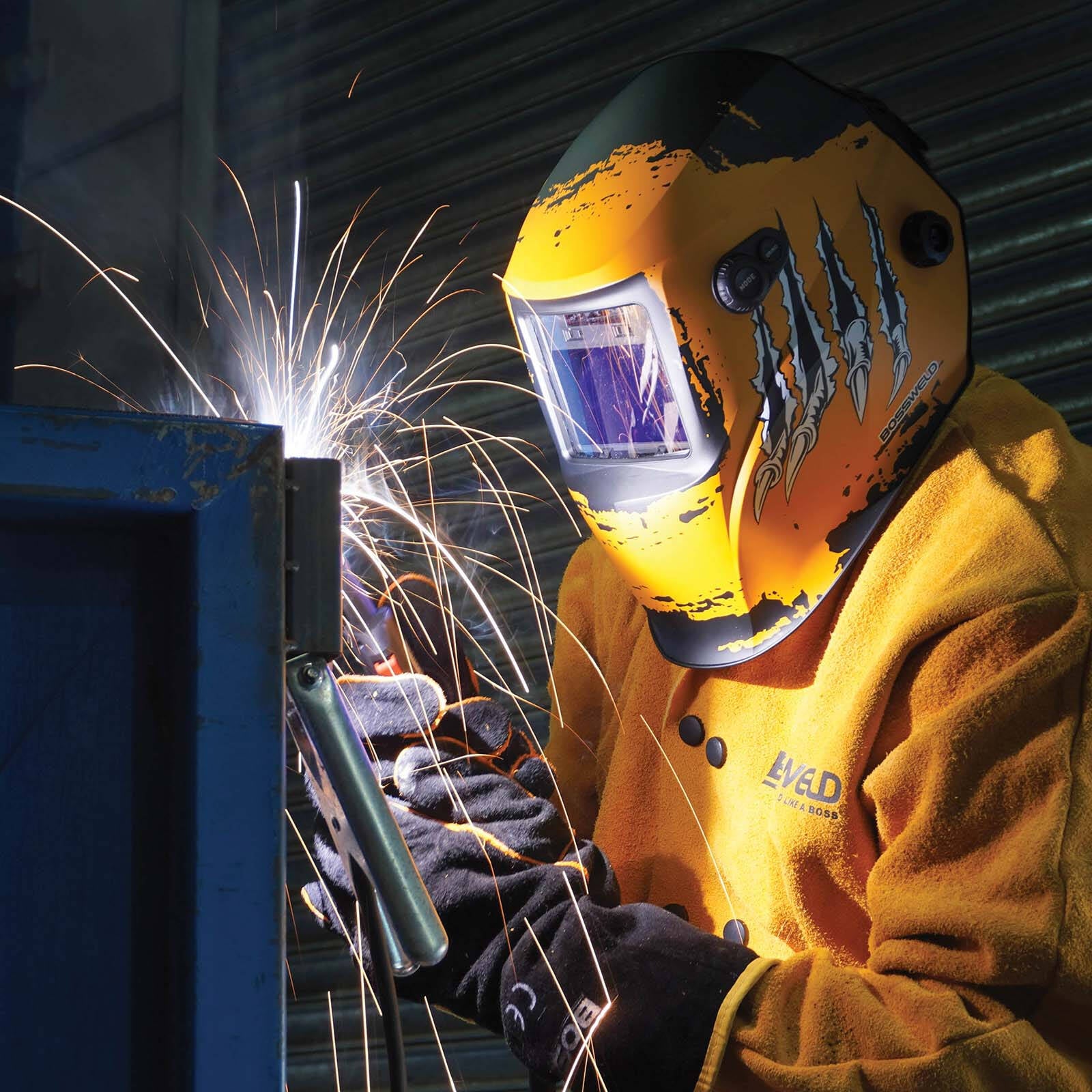 Bossweld VX-3 Griz Auto Darkening Welding Helmet, Variable Shade 4-8/9-13, 100 x 60mm Lens