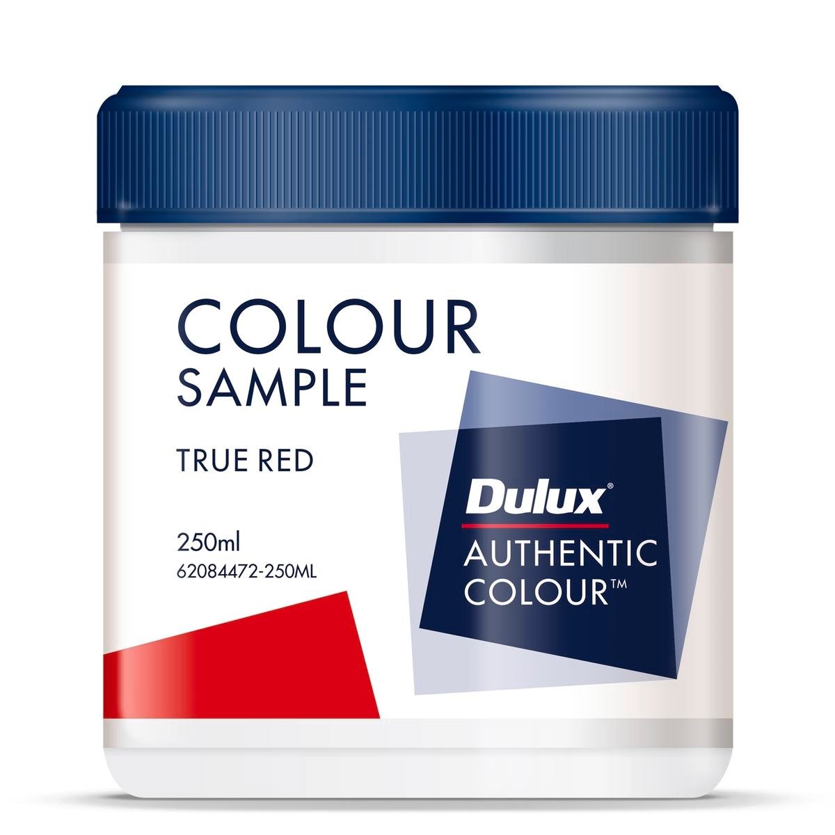 Dulux Sample Pot 250ml True Red, Water Based Low Sheen, Interior Colour Tester
