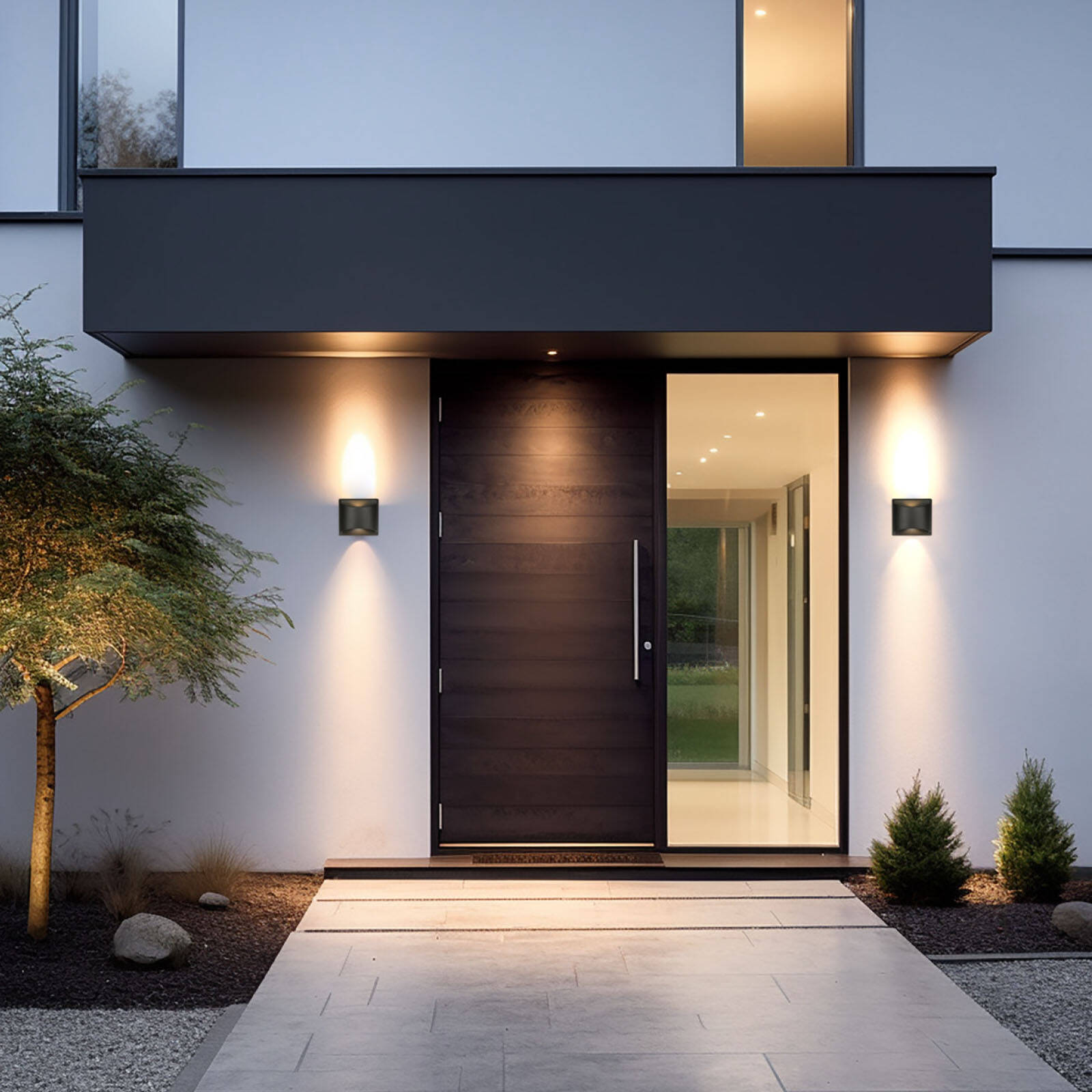 Brilliant Binley 8W Black Die-Cast Aluminium Up Down Wall Light Outdoor 21304/06