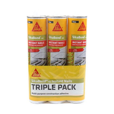 Sika SikaBond-142 Instant Nails Construction Adhesive 300g 3 Pack Solvent Based