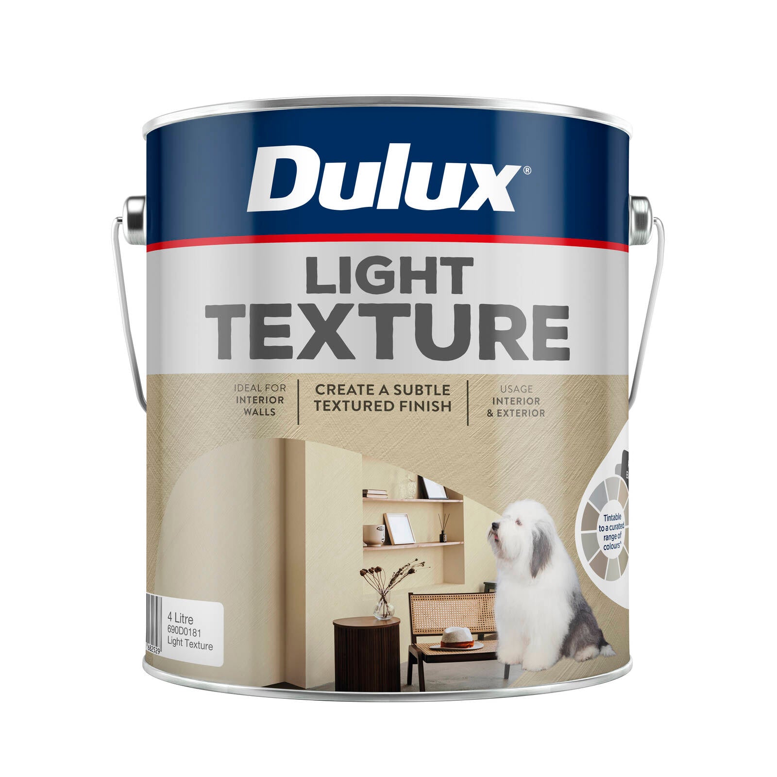 Dulux Design Light Texture Paint 4L, Interior & Exterior, Self-Priming